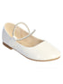 Tip Top Kids Girls Ivory Patent Rhinestone Strap Mary Jane Flats 6-8 Toddler - SophiasStyle.com